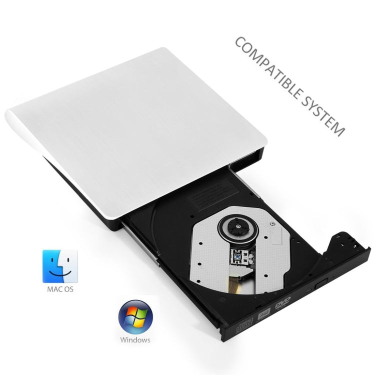Slim External USB 3.0 DVD RW CD Writer Drive Burner Reader Player For Laptop PC, Brushed Texture DVD(W)
