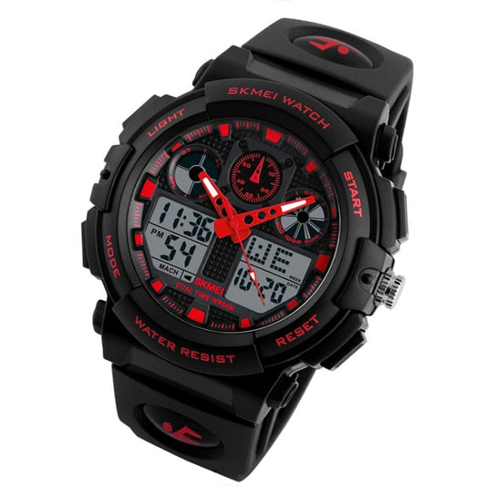 SKMEI 1270 Montre numérique à double affichage étanche pour homme, montre de sport de plein air, Rouge, Vert, Bleu, Gris, Doré