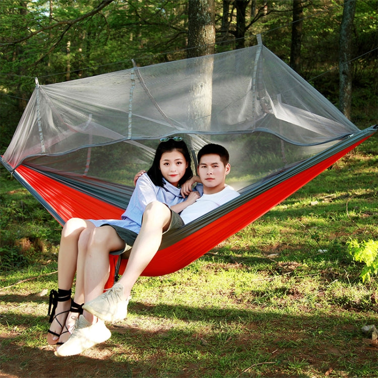 1-2 Personen Outdoor Moskitonetz Fallschirm Hängematte Camping Hängeschlafstuhl Schaukel Tragbar Doppelstuhl, 260 x 140cm, 260x140cm Blau Grau, 260x140cm Pink, 260x140cm Pink Blau, 260x140cm Grün, 260x140cm Gelb Grün, 260x140cm Dunkelblau