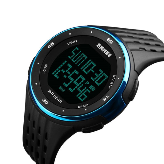 SKMEI 1219 Montre électronique multifonctionnelle pour hommes, Montre de sport de plein air, Vert, Bleu, Noir, Or rose, Argent