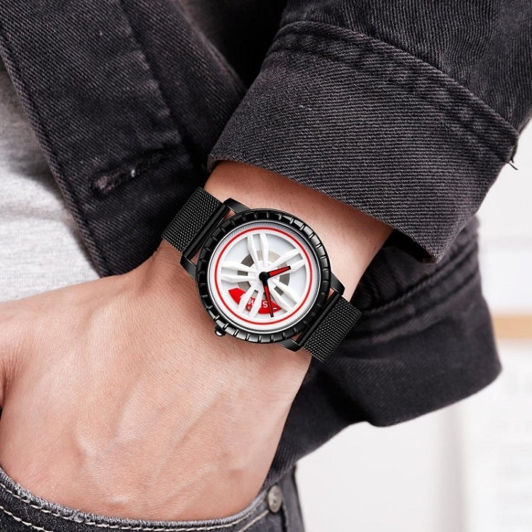 SKMEI 1634 Montre Homme Étanche Mode Quartz, Bracelet maille noir, Bracelet maille blanc, Bracelet acier noir, Bracelet acier blanc