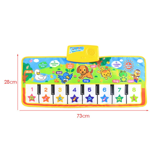 Piano Musical Touch Carpet Children Early Education Music Keyboard Playmat, 73x28cm
