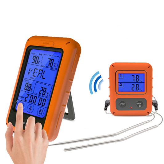 Wireless Food Thermometer Household Touch Screen BBQ Dual-Channel Kitchen Thermometer, TS-TP20