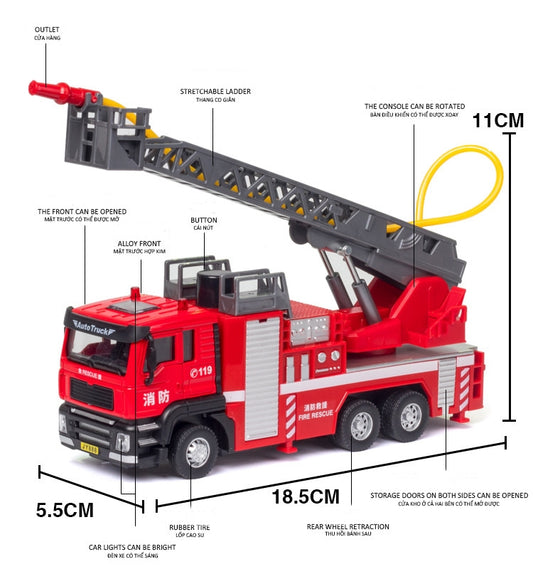 Jiaye Simulation Alloy 1:50 Scale Engineering Car Model Children Toy Car, Mixer, Excavator, Water Tanker, Ladder Car