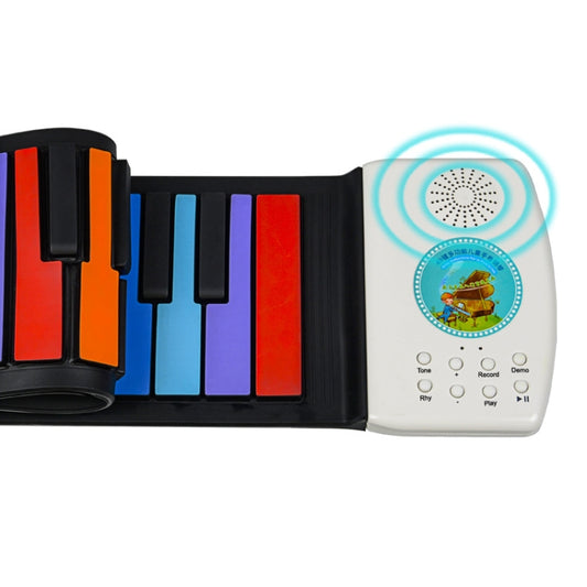 HUA008-49 49-Key Hand-Rolled Foldable Piano Children Color Piano, 49-Key