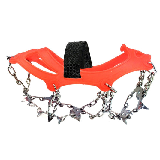 Outdoor 18-Tooth 430 Stainless Steel Crampons Snow Hiking Shoes Spikes Non-Slip Shoe Covers,SIze:, 18-Tooth M (Orange), 18-Tooth L (Black)