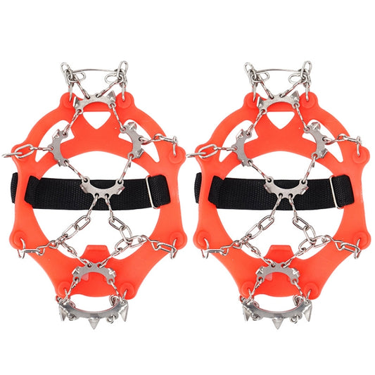 13 Teeth Outdoor Stainless Steel Mountaineering Climbing Crampons Trekking Non-Slip Shoe Covers, Size:, 13 Teeth M(Orange)