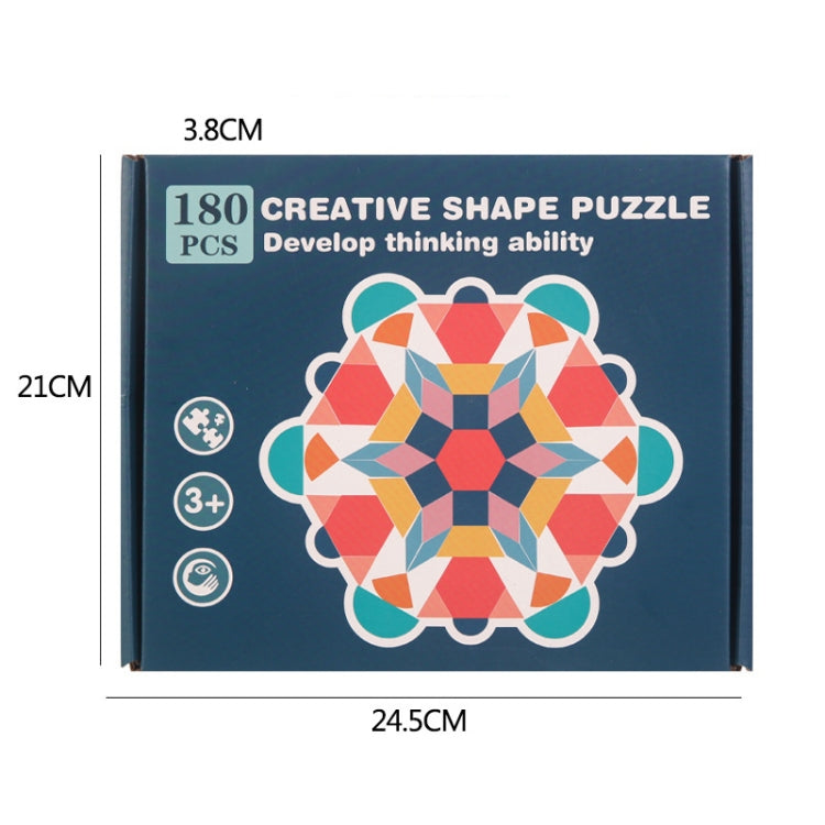 Puzzle en bois 180 pièces formes géométriques 3D, jouet éducatif précoce pour enfants, puzzle animaux 180 pièces