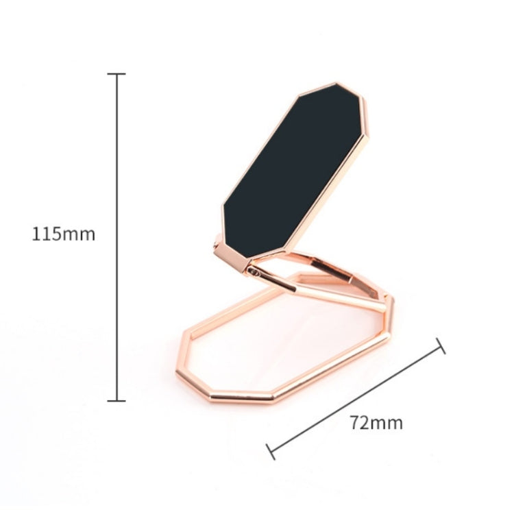 Anneau de support magnétique pliable et adhésif pour téléphone portable, en alliage de zinc, pour voiture, noir et or rose