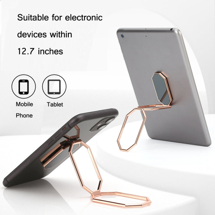 Anneau de support magnétique pliable et adhésif pour téléphone portable, en alliage de zinc, pour voiture, noir et or rose