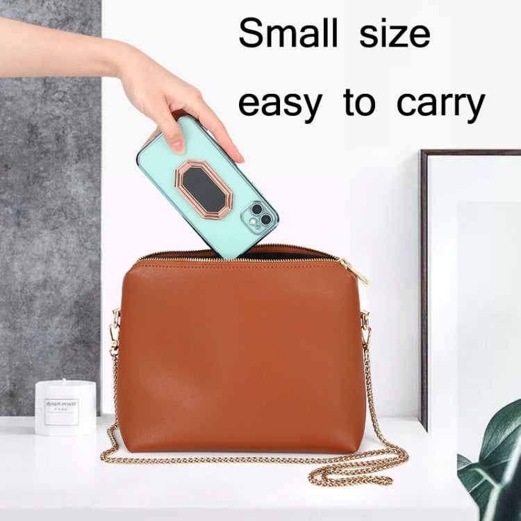 Anneau de support magnétique pliable et adhésif pour téléphone portable, en alliage de zinc, pour voiture, noir et or rose