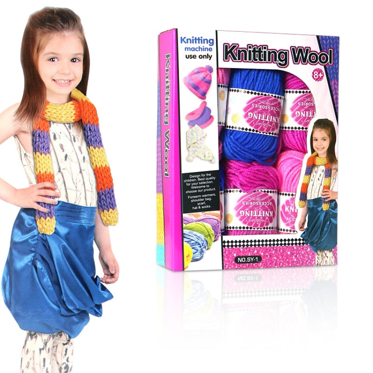 Fille Bricolage Tricotage Écharpe Chapeau Fil de Laine, Livraison de Couleur Aléatoire, Laine à Tricoter