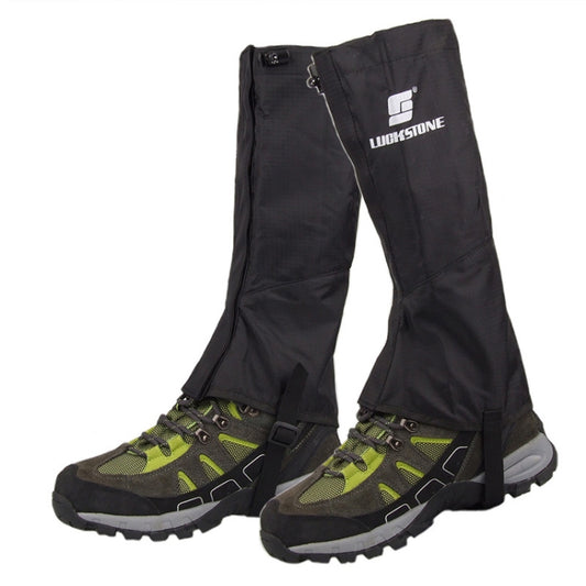 LUCKSTONE Mountaineering Hiking Wear-Resistant Waterproof Cover Lightweight Breathable Muddy Road Anti-Dirty Foot Cover, Foot Cover M (Black)