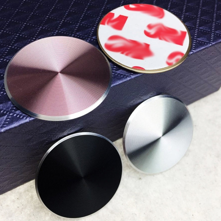 10 PCS CD Texture Aluminum Alloy Magnetic Sheet Magnetic Patch Set For Car Phone Holder, With Alcohol Cotton Sheet And Protective Film, Black, Silver, Tyrant Gold, Rose Gold