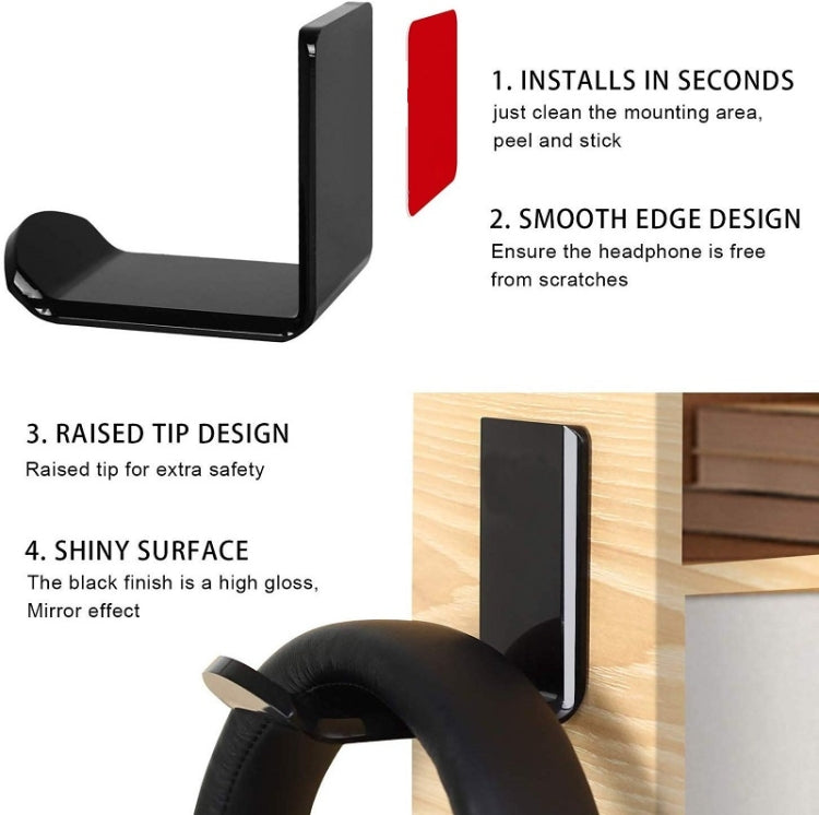 2 PCS Headphone Bracket Sticky Headset Hanger