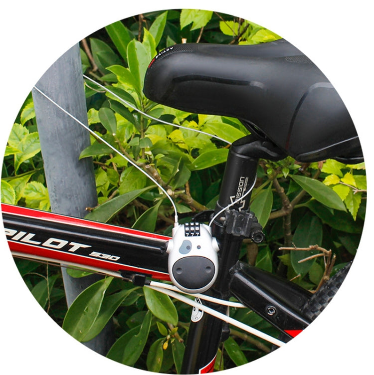 Portable Bicycle Motorcycle Anti-Theft Lock Telescopic Wire Lock Cartoon Cow Password Lock, Cow Password Lock(Black), Cow Password Lock(Silver)