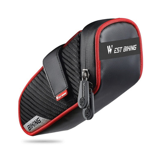 WEST BIKING Sacoche de Selle Étanche pour Vélo VTT, Petit (Noir Rouge), Petit (Noir Gris), Grand (Noir Rouge), Grand (Noir Gris)