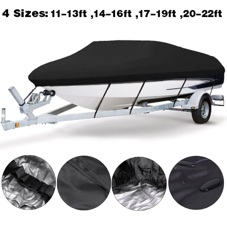 210D Waterproof Boat Cover Speedboat Towed Fishing V-Shaped Boat Cover Rain And Sun Protection Cover, 11-13FT 420x270cm, 14-16FT 530x290cm, 17-19FT 600x310cm, 20-22FT 700x320cm