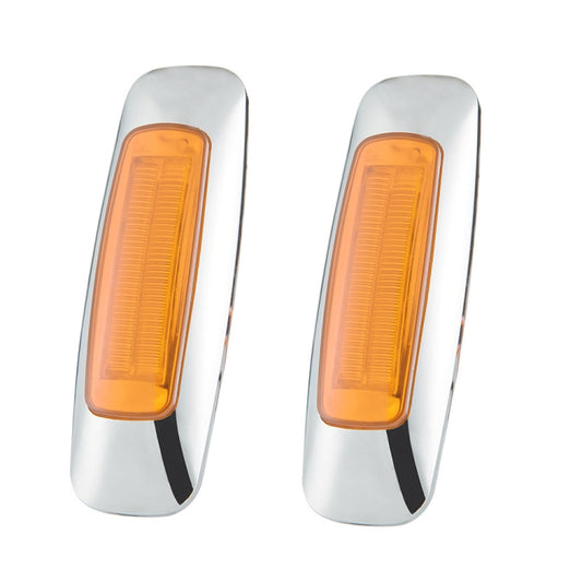 2 PCS 12/24V 2000-4000K 8 LEDs Lumière latérale arrière à bord plaqué anti-explosion, Rouge, Jaune