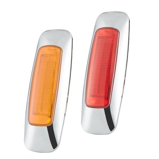 2 PCS 12/24V 2000-4000K 8 LEDs Explosion Lightning Plating Edge Light Side Tail Light