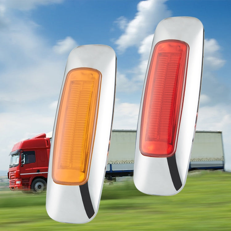 2 PCS 12/24V 2000-4000K 8 LEDs Explosion Lightning Plating Edge Light Side Tail Light, Red, Yellow