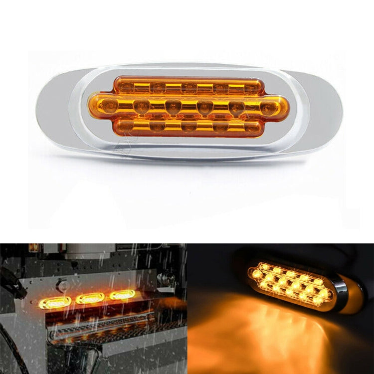 12-24V 2000-4000K 16 LEDs Electroplating Side Lights Side Tail Lights Cargo Truck Modification Light, Red (2 Lines Always Bright), Yellow (2 Lines Always Bright), Red (High and Low Light 3 Lines), Yellow (High and Low Light 3 Lines)