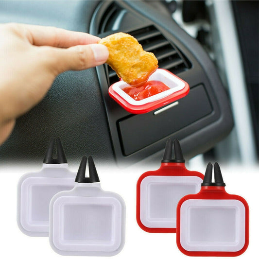 3 PCS Car Sauce Rack Ketchup Fries Seasoning Box,Random Color Delivery