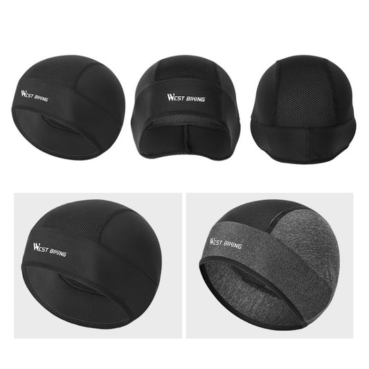 WEST BIKING Summer Riding Ice Silk Cap Windproof Hood Thin Inner Cap Breathable And Quick-Drying Helmet Lining Cap, Helmet Lining Cap(Black)