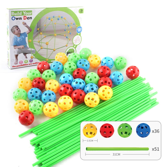 87 en 1 Maisonnette de jeu à assembler soi-même Tente de construction pour enfants, Style :, Sans toile de tente, Avec toile de tente