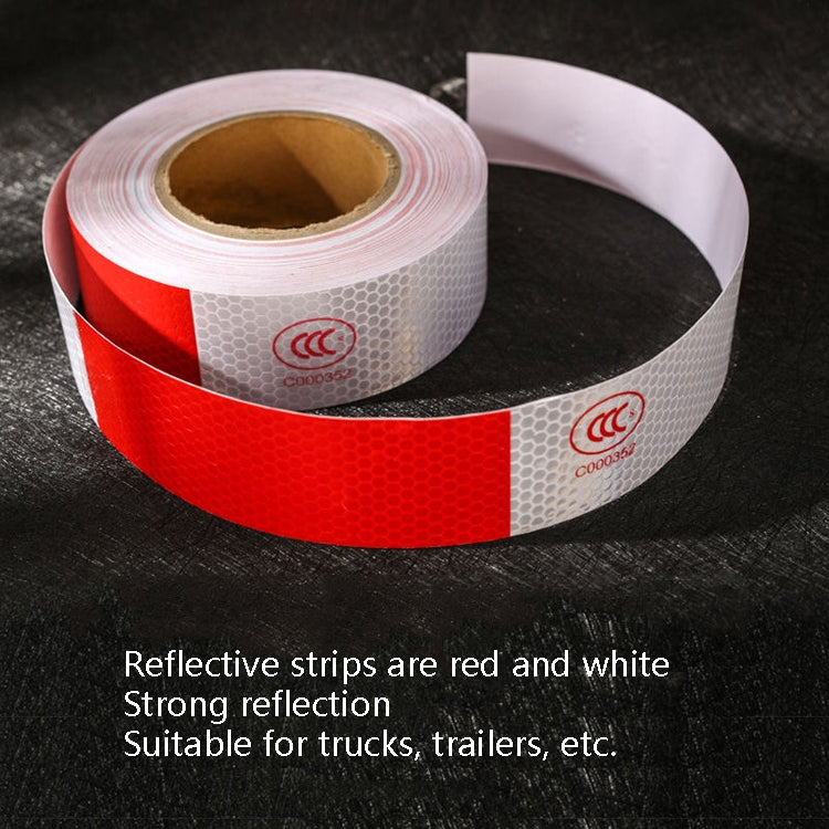 Red And White Car Reflective Film Annual Inspection Of The Car Body Stickers Reflective Barlights, A Roll, Single Chip (100 PCS)