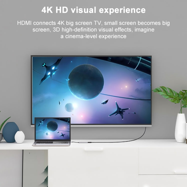 3 In 1 USB-C / Type-C To 4K HDMI + 2 USB 3.0 Ports Multifunctional HUB Docking Station, 3 In 1