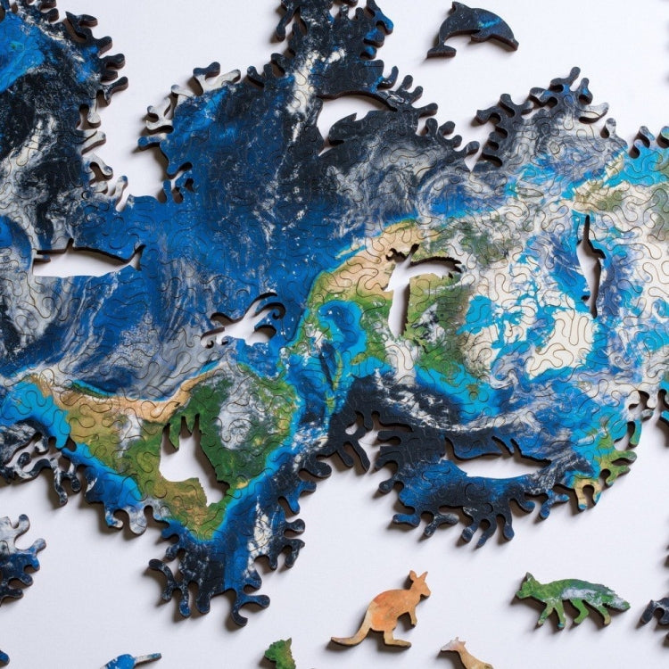 Casse-tête en bois irrégulier de haute difficulté, Puzzle mystère galaxie infinie, Terre illimitée, Lune illimitée