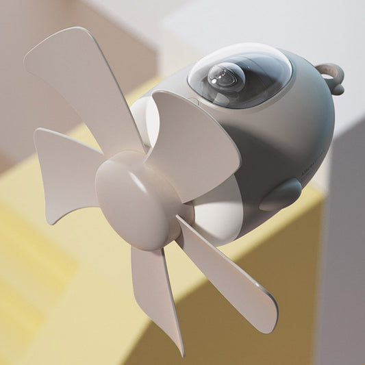 MF023 Ventilateur de plafond lumineux en forme d'avion, avec télécommande USB, bleu, blanc