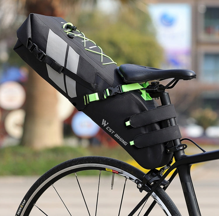 West Biking Bicycle Bag Full Waterproof Reflective Tail Bag Long-Distance Capacity Rear Seat Bag, 10L, 17L