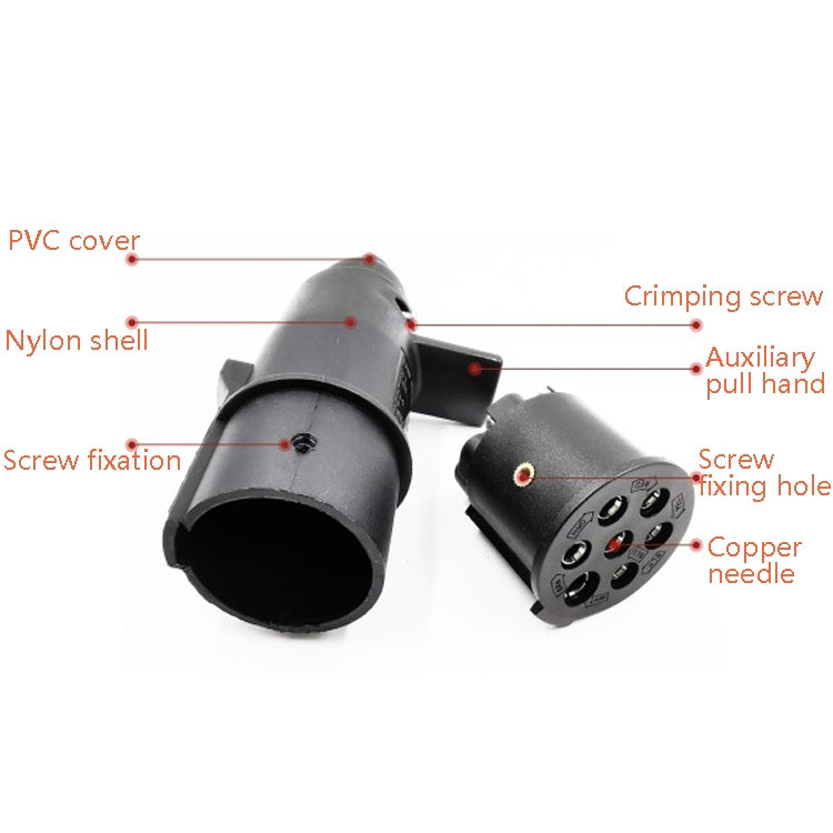 VP270ES 24V 7P Socket Trailer Signal Transmission Connector EU Plug, VP270ES