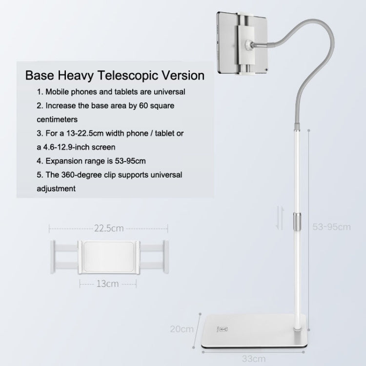 SSKY L6 Bedside Sofa Live Landing Phone Tablet Computer Bracket, Style:, L6 Base Heavy Telescopic Version (White), L6 Phone Version (White), L6 Phone Version (Black), L6 Base Heavy Version (White), L6 Base Heavy Version (Black)�������������������������...