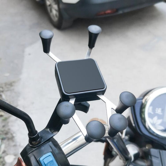 Support de téléphone portable de vélo, moto et voiture électrique à six griffes métalliques, installation sur le guidon, installation sur le rétroviseur