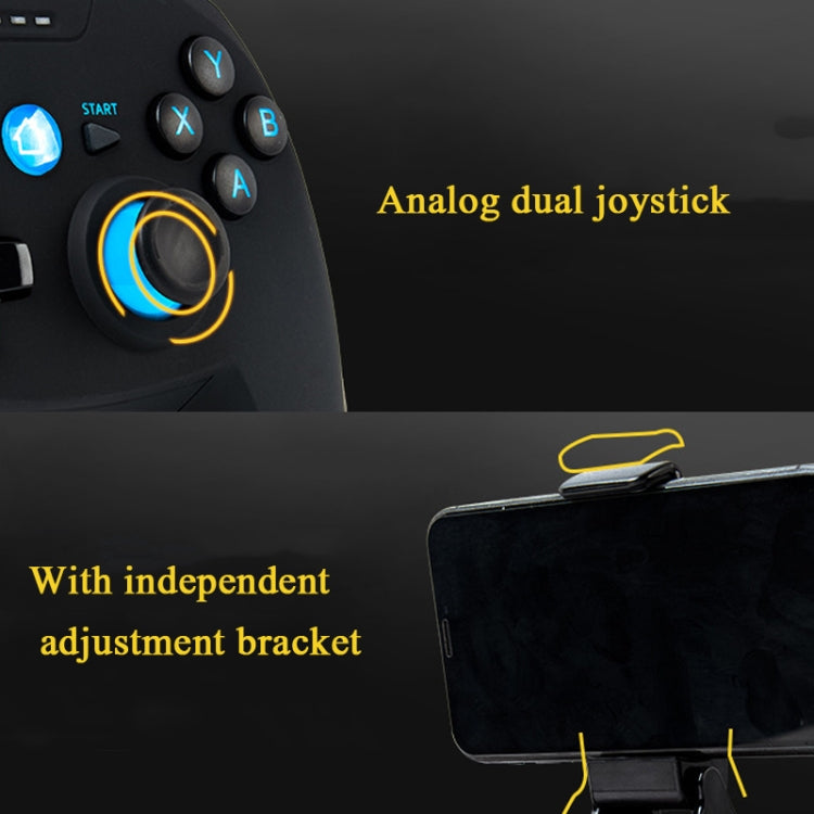 Manette de jeu sans fil CX-X1 2,4 GHz + Bluetooth 4.0 pour Android / iOS / PC / PS3, manette simple (bleu), manette + support (bleu), manette + support + récepteur (bleu)