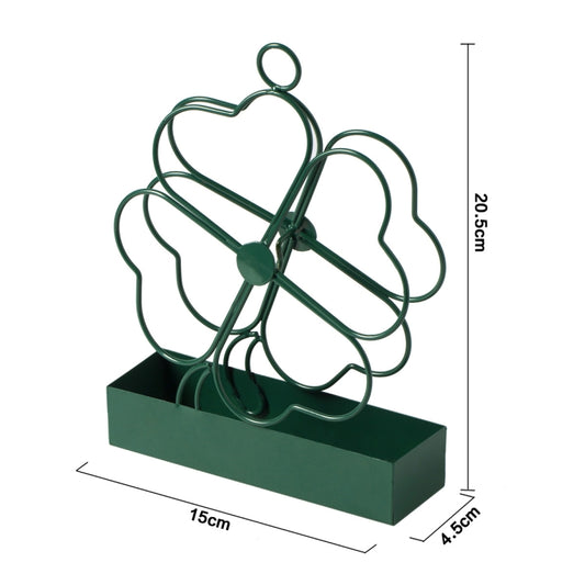 Simple Hangable Wrought Iron Mosquito Coil Holder Portable Fireproof Mosquito Coil Tray Incense Burner Ornaments, Four Leaf Grass (Ink Green), Four Leaf Grass (Black), Triangle ( Ink Green), Triangle (Black)