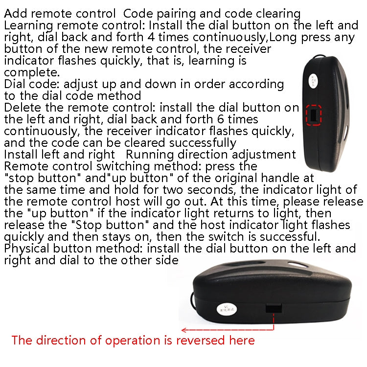 Electric Garage Door Controller Rolling Door Roll Gate Remote Control Plug-Chain Motor Receiver, without Cable