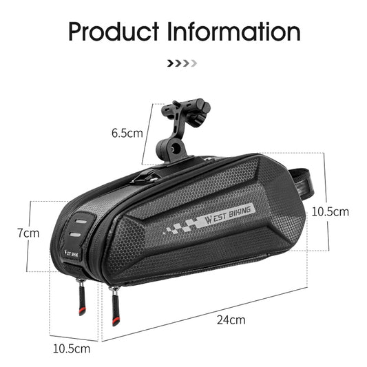 West Biking Sacoche de Selle de Vélo Rigide à Fixation Rapide, Grande Capacité Antidérapante en Silicone, YP0707262