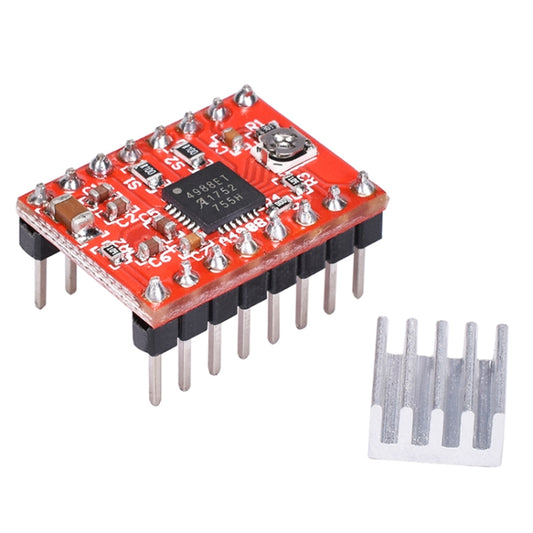 2 PCS HW-134A A4988 Red Board Stepper Motor Driver Module Heat Sink for 3D Printer, A4988