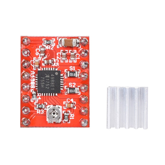 2 PCS HW-134A A4988 Red Board Stepper Motor Driver Module Heat Sink for 3D Printer, A4988