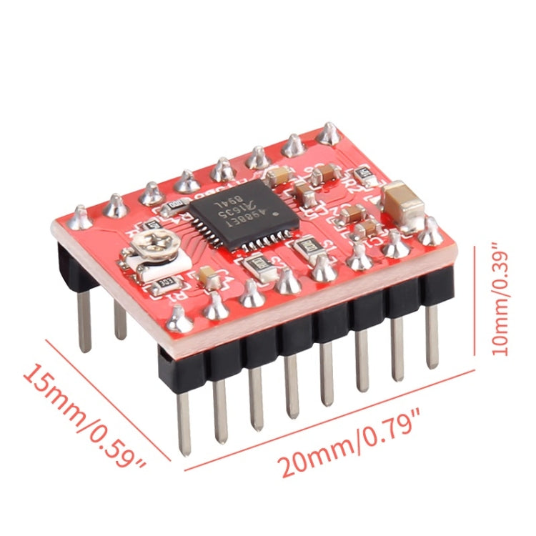 2 PCS HW-134A A4988 Red Board Stepper Motor Driver Module Heat Sink for 3D Printer, A4988