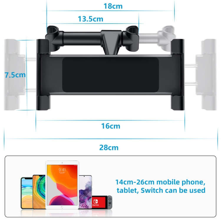 Car Seat Telescopic Bracket Car Rear Pillow Mobile Phone Bracket, 06 Upgrade Version Black, 06 Upgrade Version Red