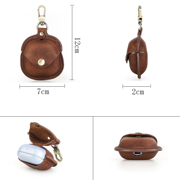 CONTACTS FAMILY CF1119 Pro For Galaxy Buds Pro Crazy Horse Texture Clamshell Earphone Protective Leather Case with Hook