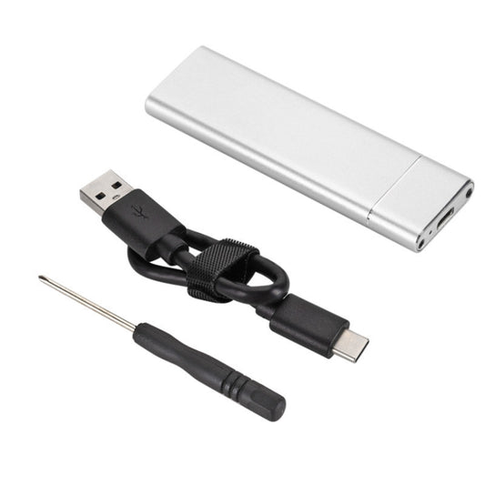 F018C Boîtier externe SSD en aluminium pour disque dur mobile M.2 NGFF vers USB3.1 Type-C, Noir, Argent