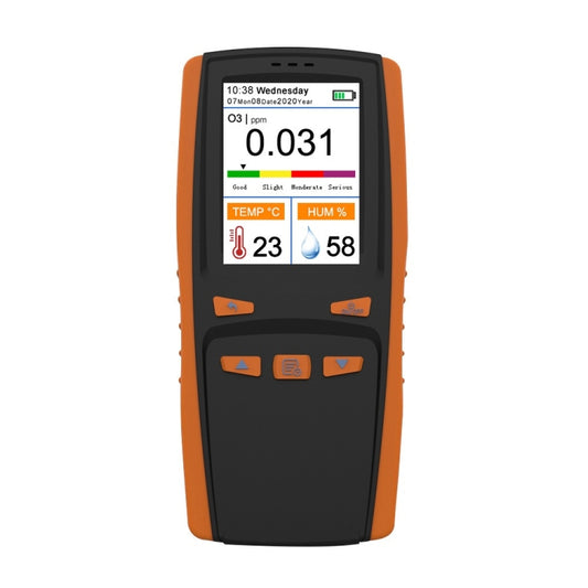 DM509-O3 Handheld Portable Ozone Analyzer O3 Ozone Gas Detector Intelligent Sensor Ozone Meter, Black Orange