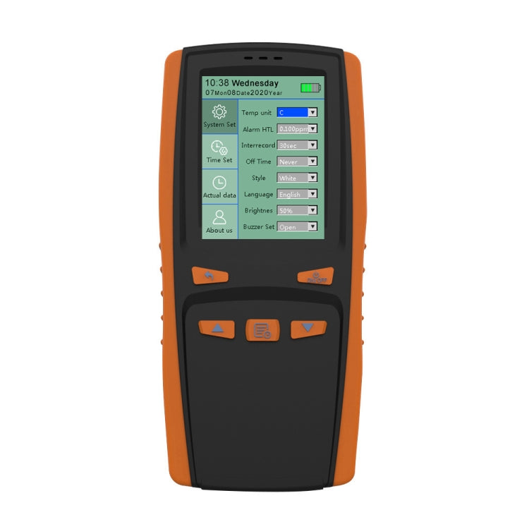 DM509-O3 Handheld Portable Ozone Analyzer O3 Ozone Gas Detector Intelligent Sensor Ozone Meter, Black Orange