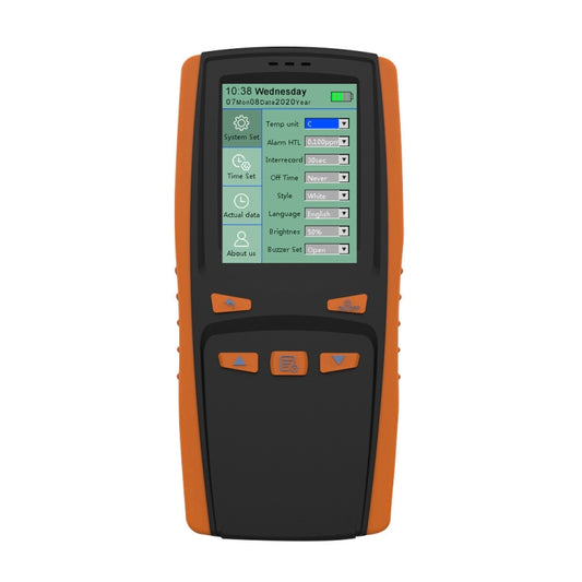 DM509-O3 Handheld Portable Ozone Analyzer O3 Ozone Gas Detector Intelligent Sensor Ozone Meter, Black Orange